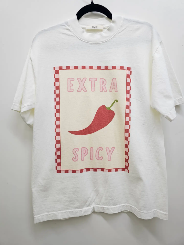 Extra Spicy Chili Pepper Checkerboard Graphic Tee