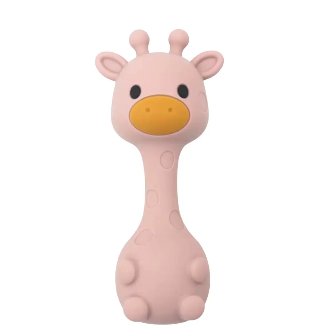 All Silicone Giraffe Rattle | Misty Rose
