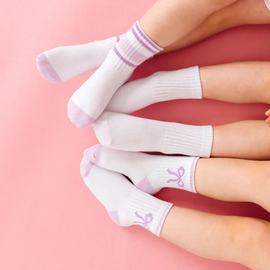 Crew Socks 3-Pack | White & Purple
