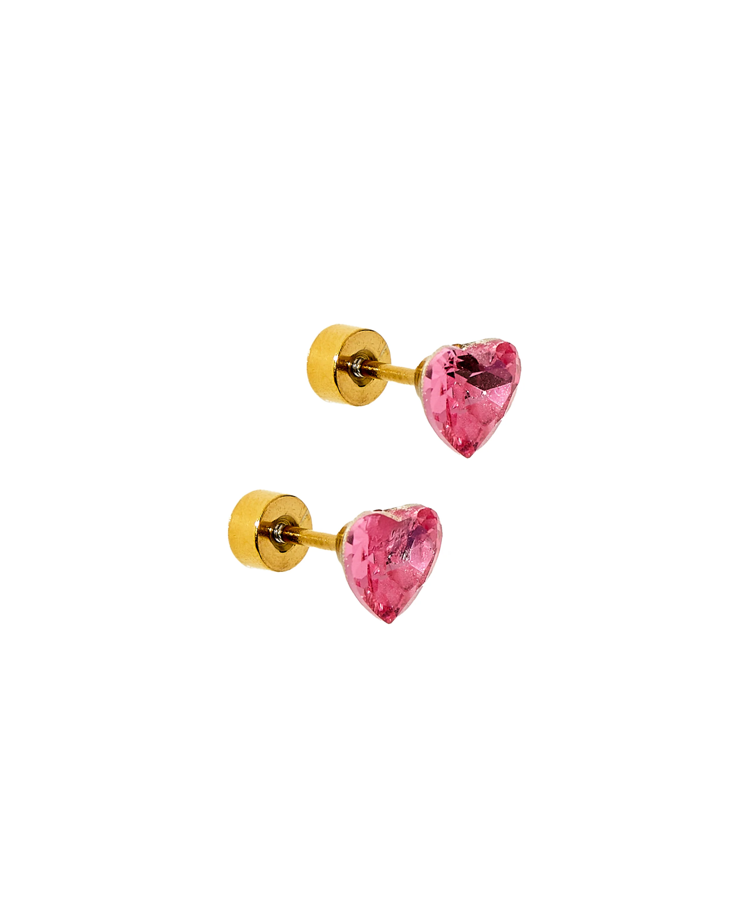 Screwback Stud Earrings | Hot Pink Candy Heart