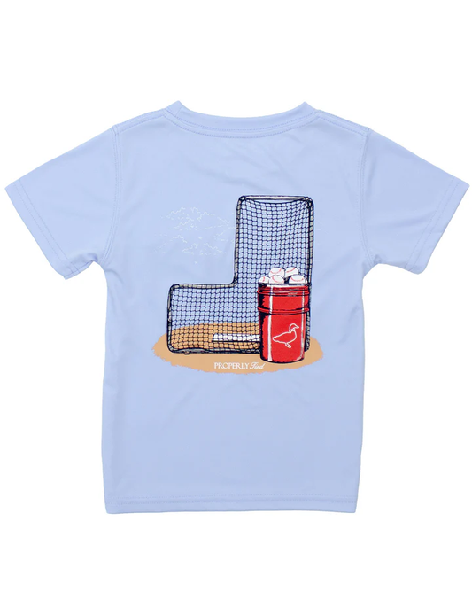 Mens Performance Tee SS Baseball Bucket | Light Blue