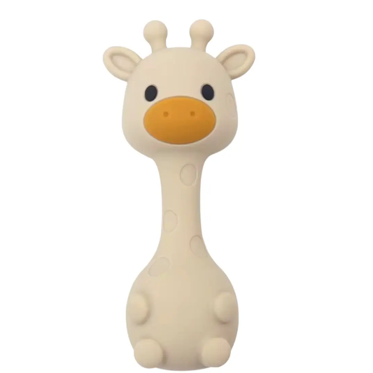 All Silicone Giraffe Rattle | Beige
