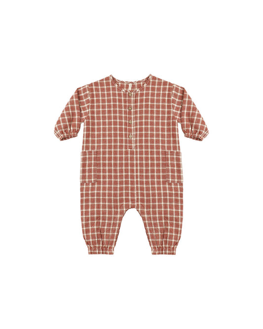 RELAXED WOVEN JUMPSUIT || VINTAGE PLAID