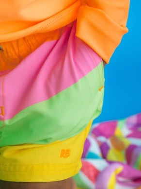 Performance Hybrid Swim Trunks | Neon Citrus Color Block