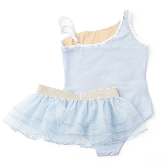 Sequins Blue Bow Girls One Piece & Tutu Swim Set