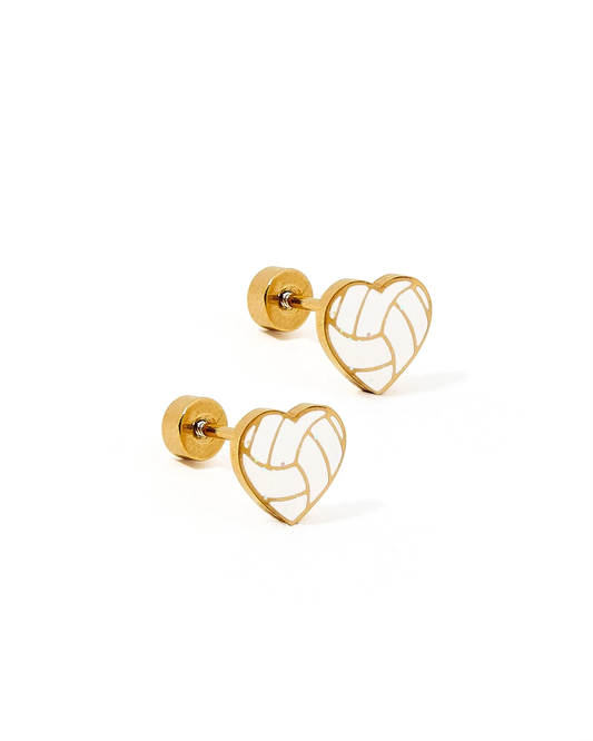 Screwback Stud Earrings | Volleyball