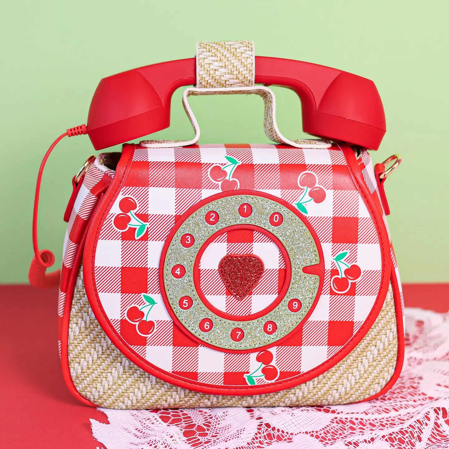 Ring Ring Phone Convertible Handbag | Cherry