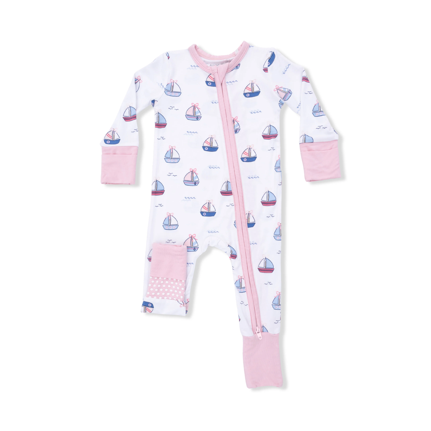 Convertible Romper | Bubbly Sailboats Pink