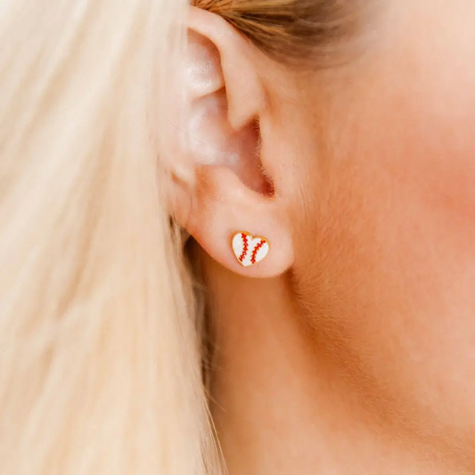 Screwback Stud Earrings | Baseball Gold