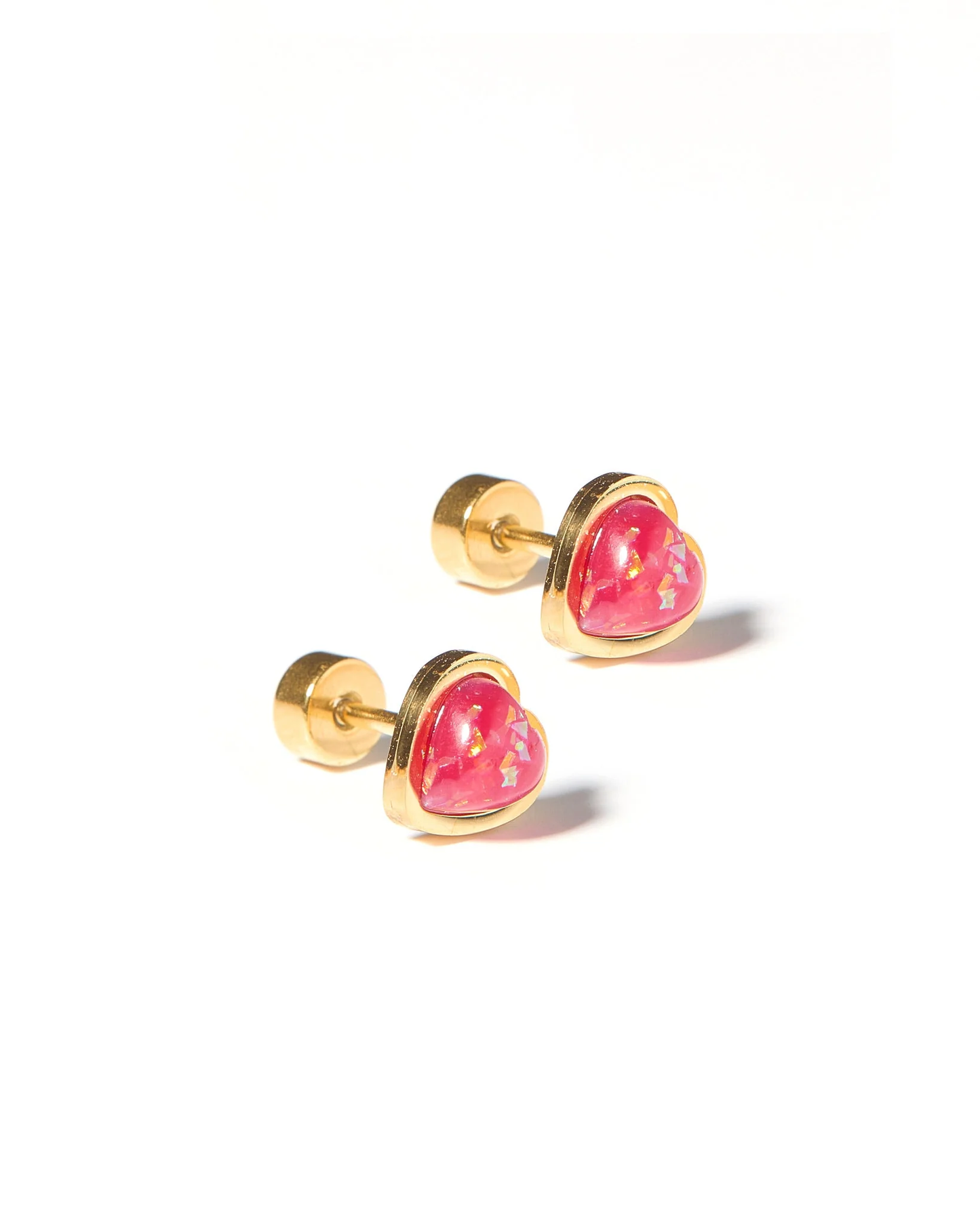 Screwback Stud Earrings| Tara Hot Pink