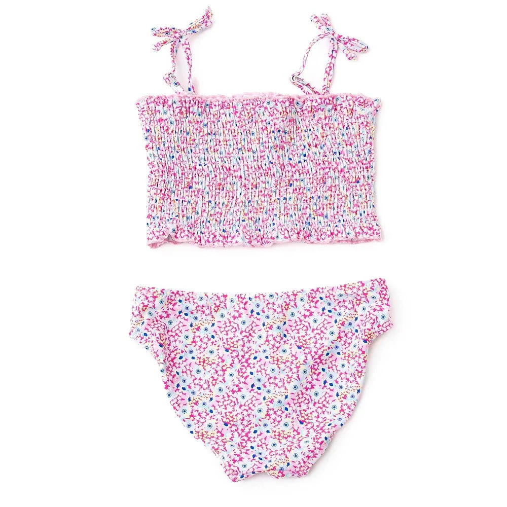 Smocked Girls Two-Piece Swimsuit | Electric Ditsy