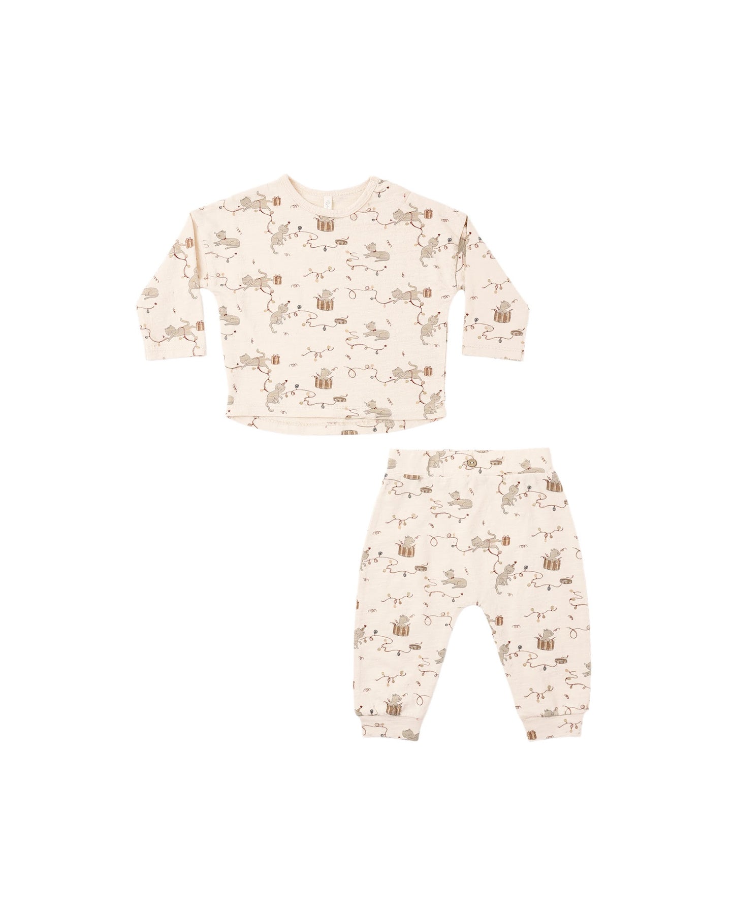LONG SLEEVE TEE + PANT SET || KITTIES