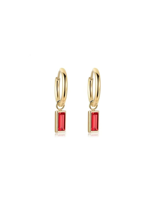 Huggie Charm Earrings | Edith Red Gold