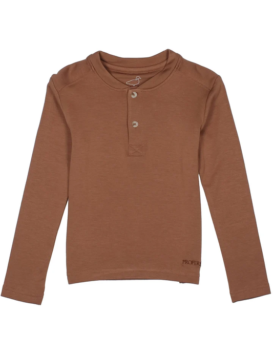 Boys Shoreline Henley LS | Walnut