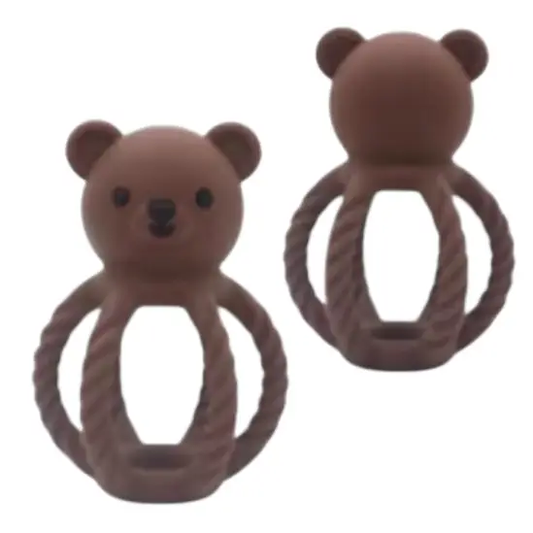 Silicone Teddy Rattle | Chocolate