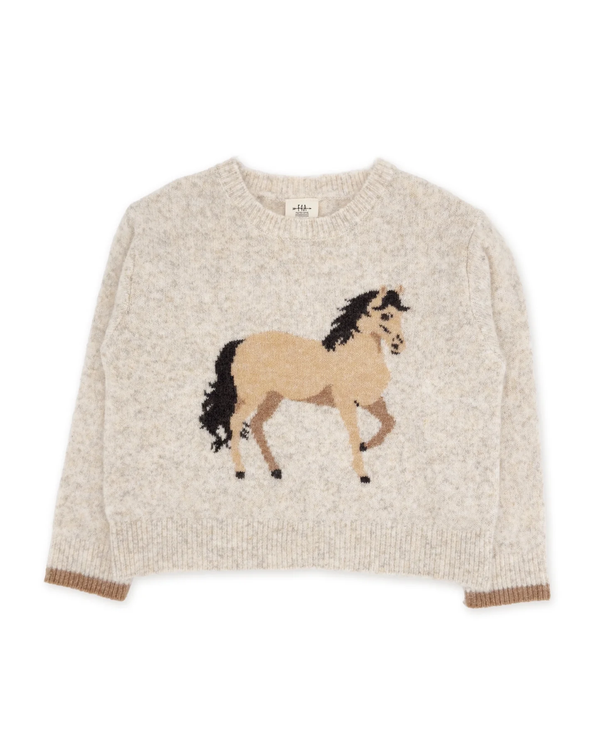 Camille Horse Sweater - Oatmeal