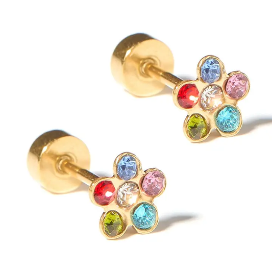 Screwback Stud Earrings | Lyla Flower Multi