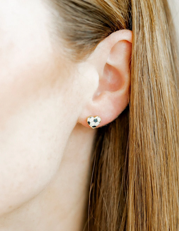 Screwback Stud Earrings| Soccer