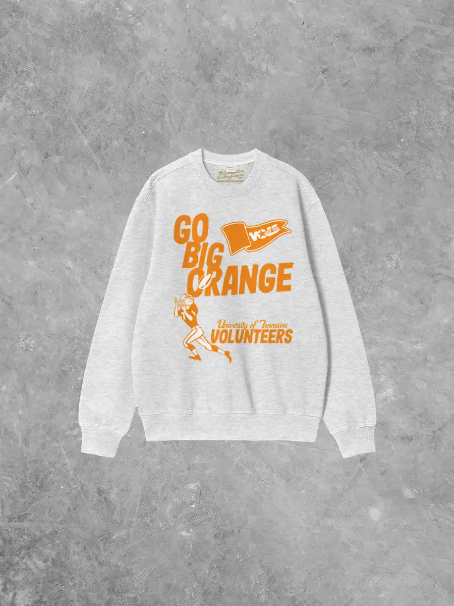Go Big Orange Volunteers Boxy Cotton Sweatshirt | Ash Gray