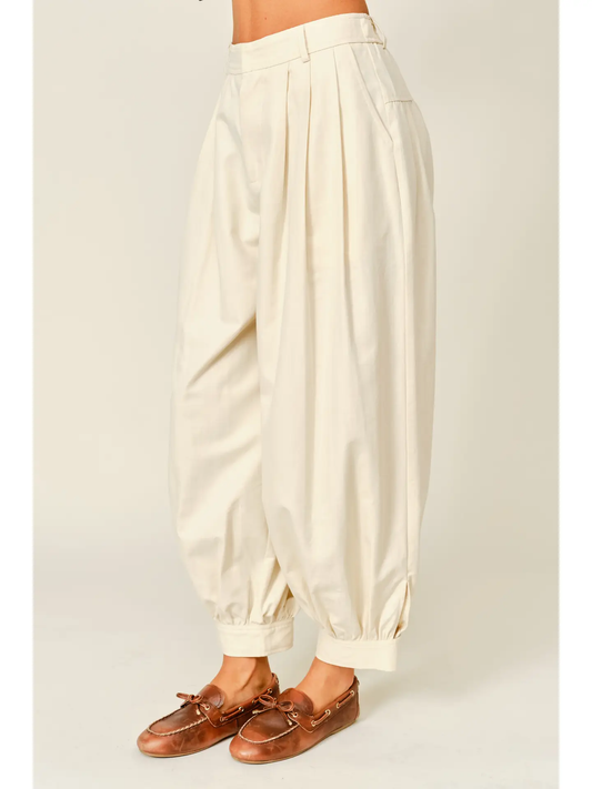 Barrel Balloon Pants | Cream