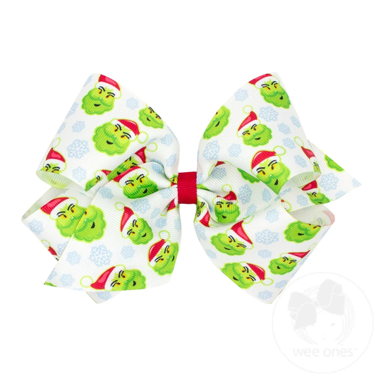 King Grosgrain Bow | Christmas Character Print