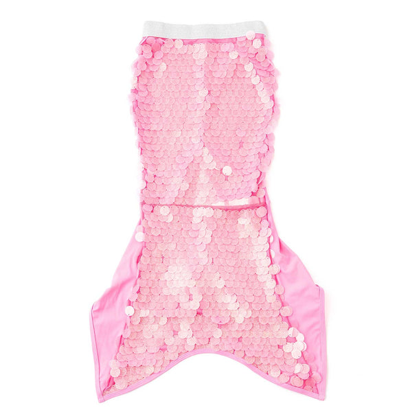 Pink Girls Paillette Mermaid Tail Cover Up