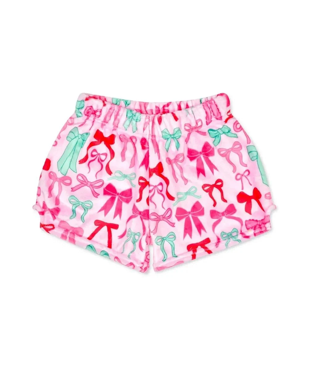 Merry Bows Plush Pajama Shorts