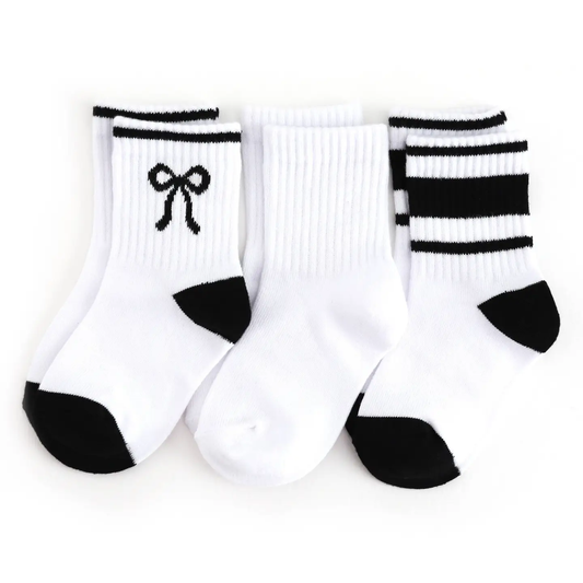 Crew Socks 3-Pack | White & Black