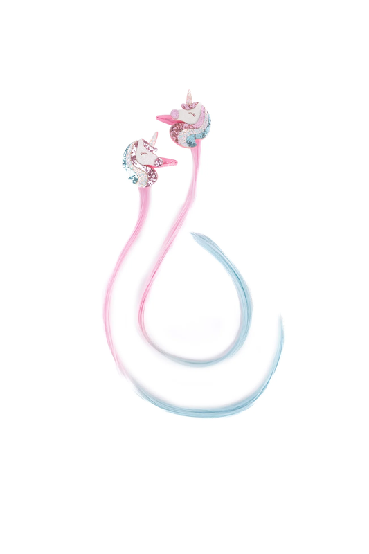 Pretty Pastel Unicorn Hair Extension Clips