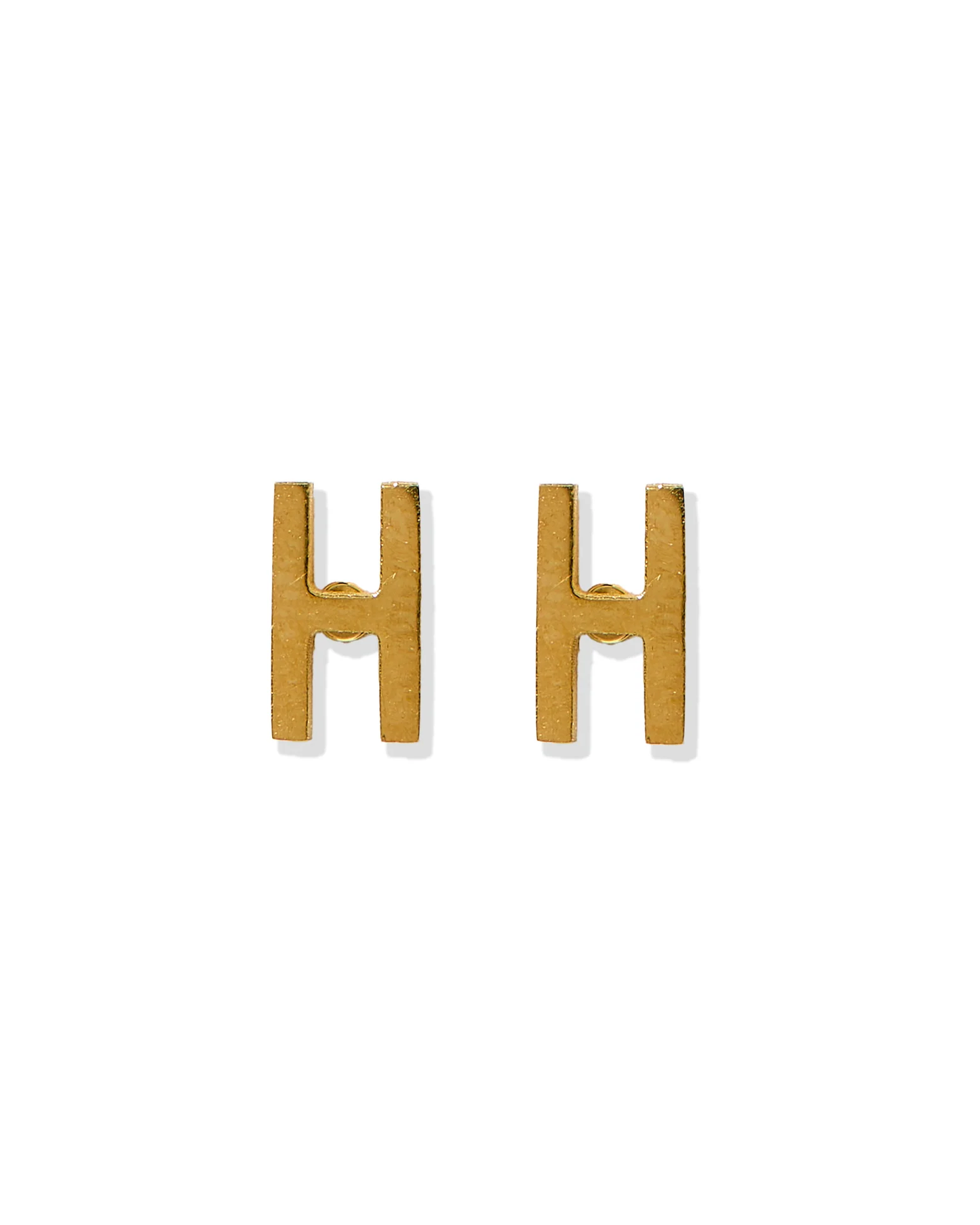 Screwback Stud Earrings | Initial H
