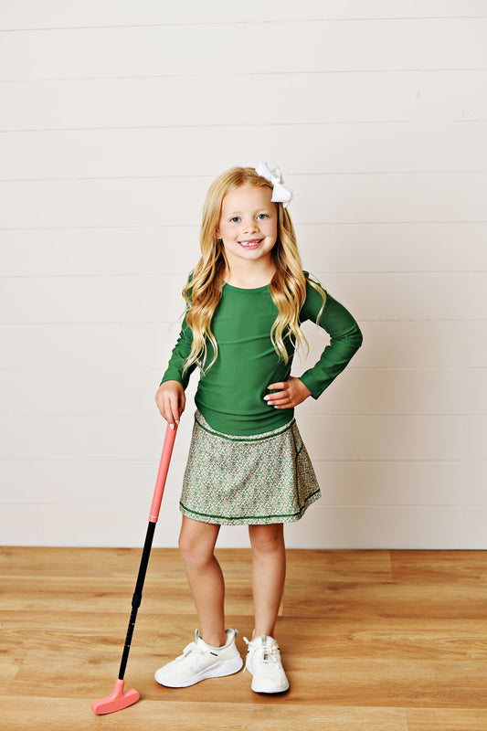 Olive Ditsy Floral Tennis Skirt