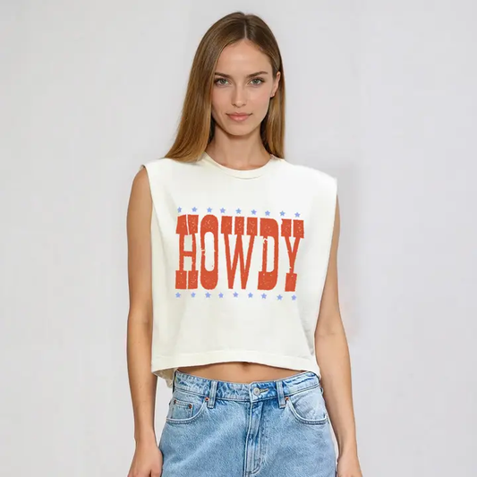 Howdy Stars Garment Dyed Muscle Tee