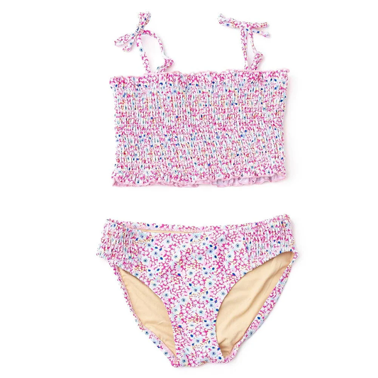Smocked Girls Two-Piece Swimsuit | Electric Ditsy