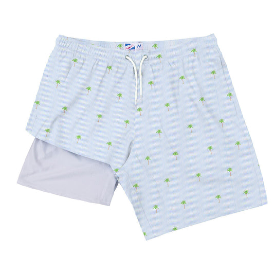 Mens Swim Trunk | Palm Stripe