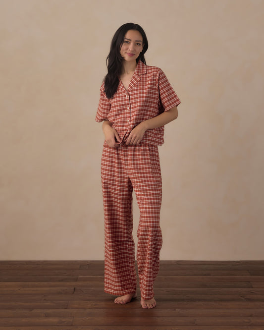 WOMEN'S WOVEN PAJAMA SET || RUBY PLAID