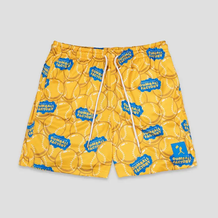 Gumball Factory Diamond Air Mesh Shorts | Yellow