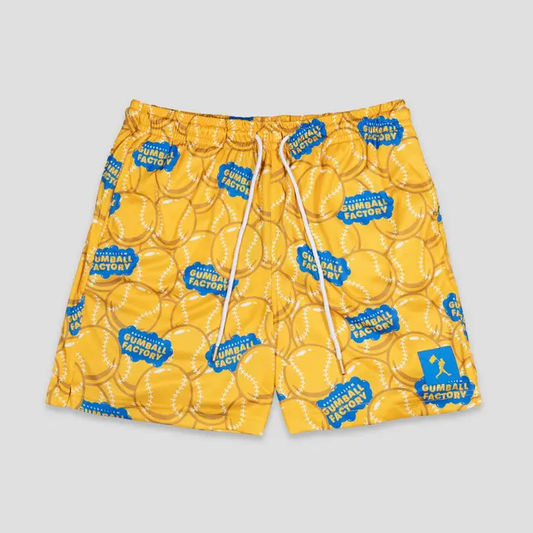 Gumball Factory Diamond Air Mesh Shorts | Yellow