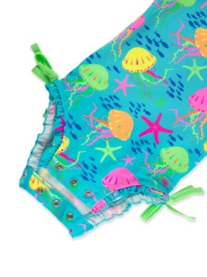 Long Sleeve One Piece Rash Guard Swimsuit | Neon Jelly Time