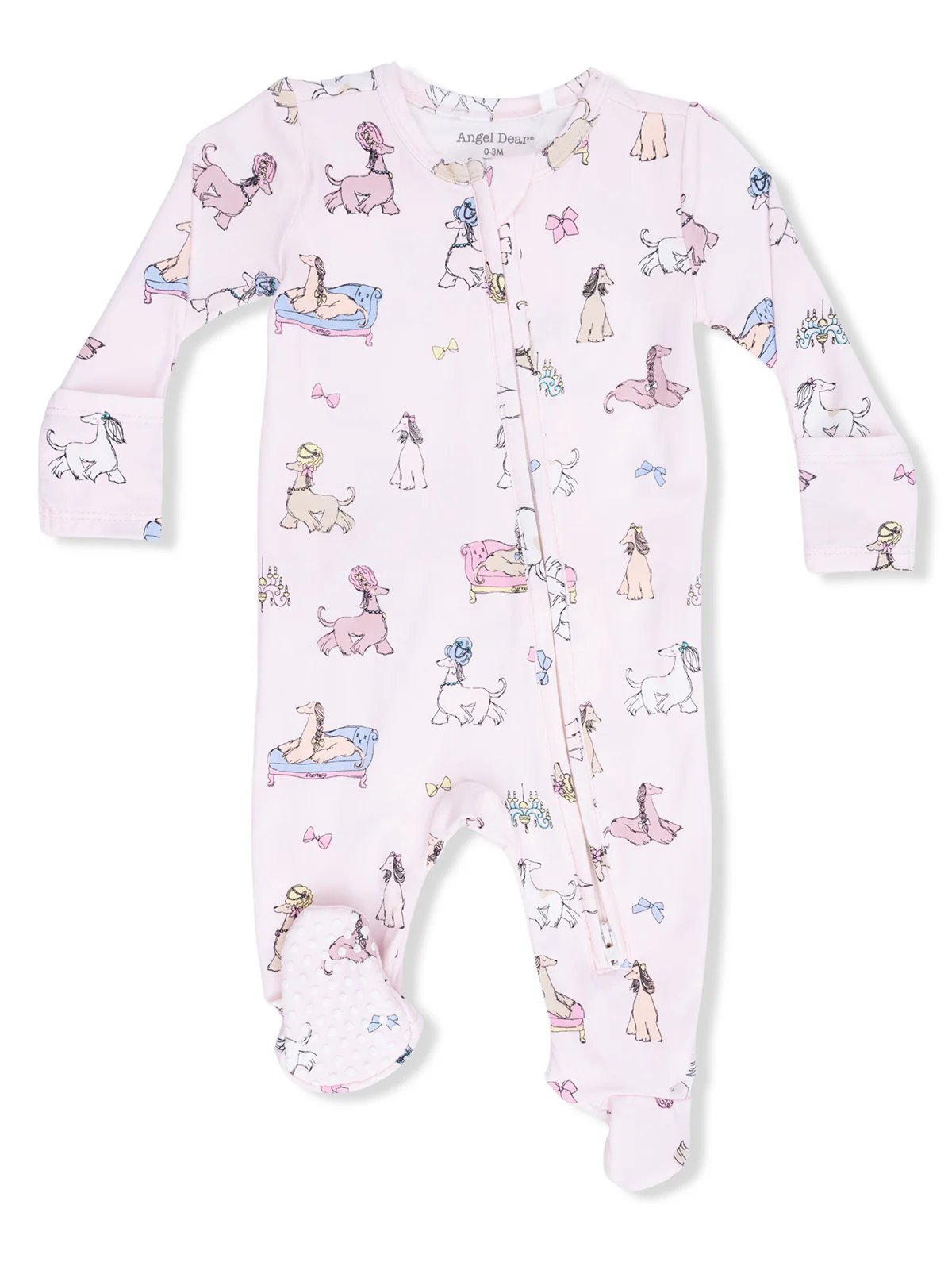 2-Way Zip Ruffle Footie | Fancy Hounds with Bows