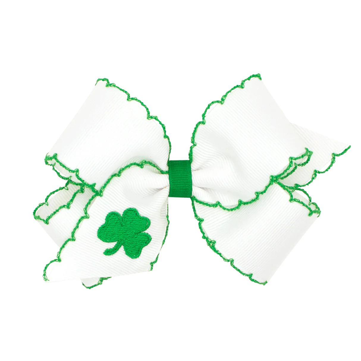 King Shamrock Embroidered Moonstitch Bow