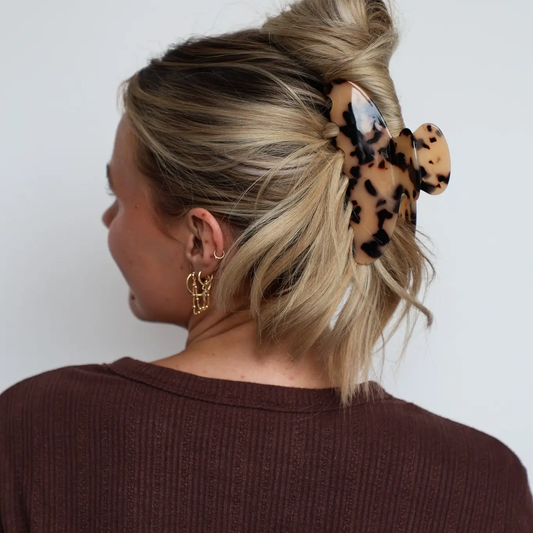 Oversized Acetate Claw | SPOTTED TORTOISE