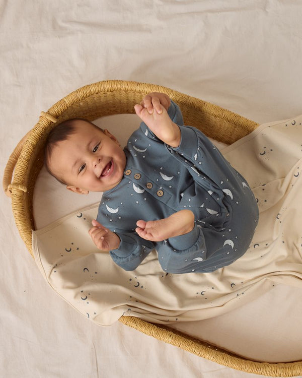 RELAXED FLEECE JUMPSUIT || SILVER MOONS