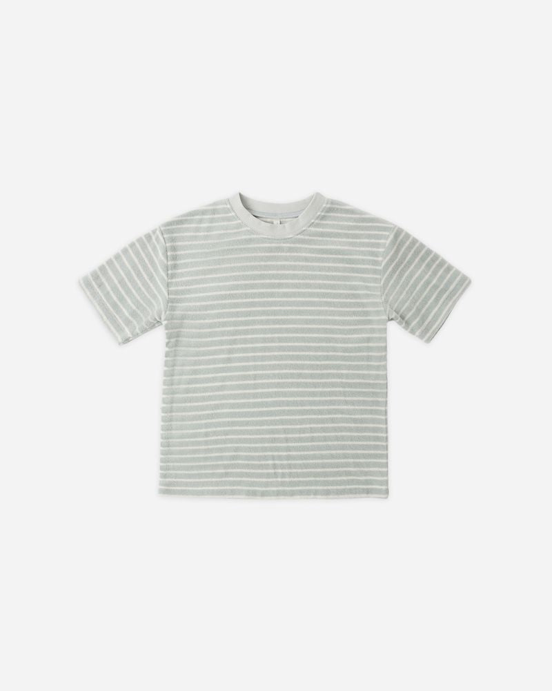 TERRY RELAXED TEE |SEAFOAM STRIPE