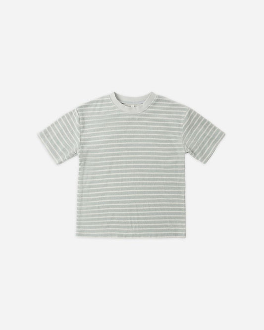 TERRY RELAXED TEE |SEAFOAM STRIPE