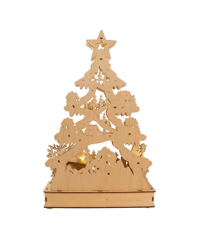 Light-Up LED Christmas Village Tree