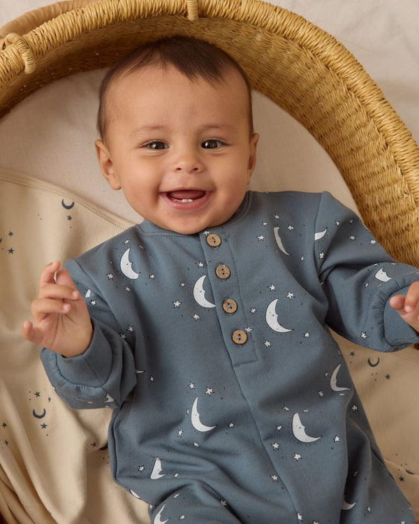 RELAXED FLEECE JUMPSUIT || SILVER MOONS