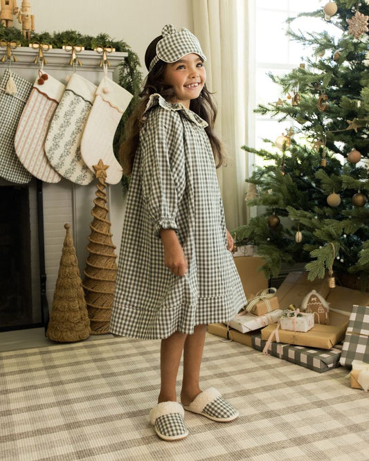GIRLS NIGHTGOWN || EVERGREEN GINGHAM