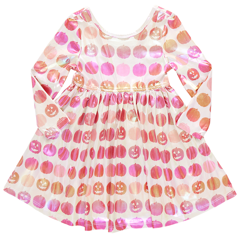 Girls Lame Steph Dress | Pumpkin