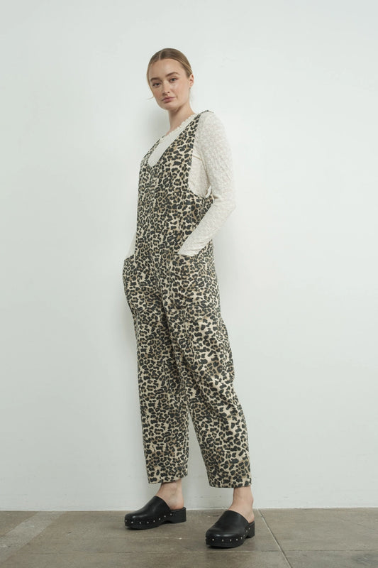 Leopard Print Oversized Overall