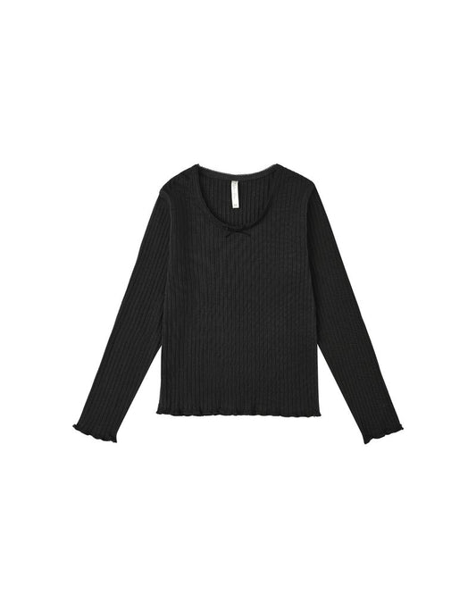RIBBED LONG SLEEVE || BLACK